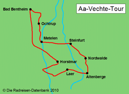 Aa-Vechte-Route in Nordrhein-Westfalen, Deutschland