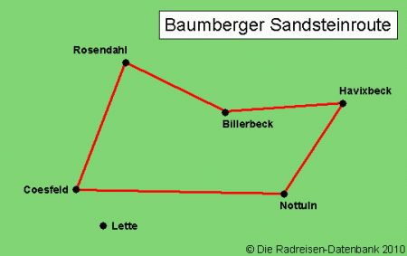 Baumberger Sandsteinroute in Nordrhein-Westfalen, Deutschland