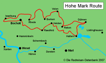 Naturpark Hohe Mark Route in Nordrhein-Westfalen, Deutschland