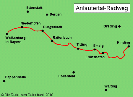 Anlautertal - Radweg in Bayern, Deutschland