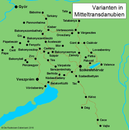 Varianten in Mitteltransdanubien in Pannonien, Ungarn
