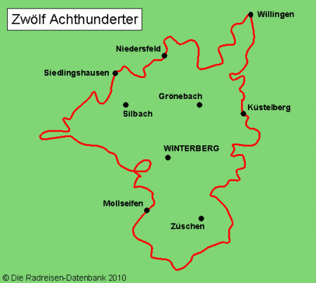Zwölf Achthunderter MTB Strecke in Nordrhein-Westfalen, Deutschland