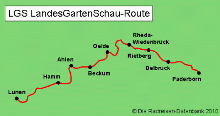 LGS LandesGartenSchau-Route in Nordrhein-Westfalen, Deutschland