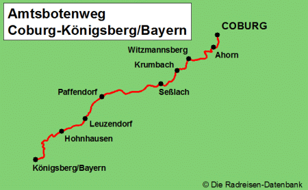 Amtsbotenweg Coburg-Königsberg/Bayern in Bayern, Deutschland