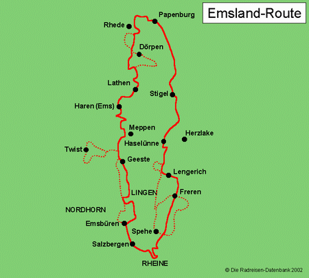 Emsland-Route in Niedersachsen, Deutschland