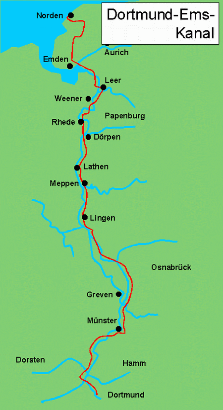 Dortmund-Ems-Kanal in Niedersachsen, Deutschland