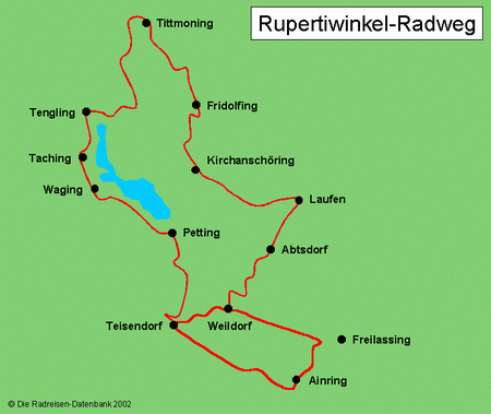 Rupertiwinkelradweg in Bayern, Deutschland