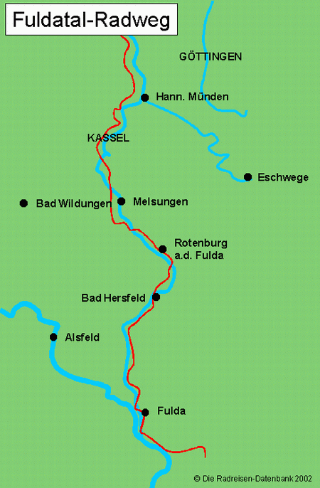 Fulda-Radweg - Hessischer Fernradweg R1 in Niedersachsen, Deutschland