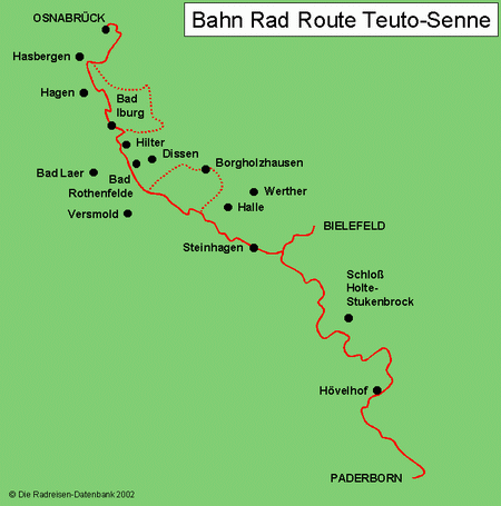 BahnRadRoute Teuto-Senne in Nordrhein-Westfalen, Deutschland