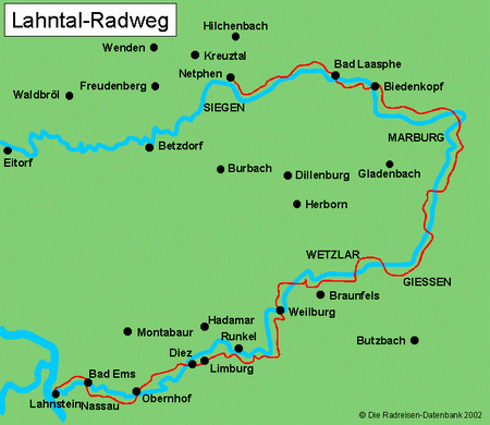 Lahntalradweg in Hessen, Deutschland