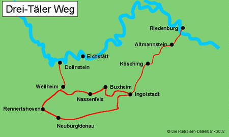 Drei-Täler-Weg in Bayern, Deutschland