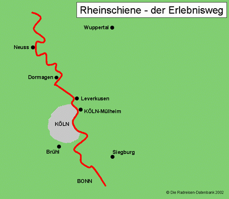 Erlebnisweg Rheinschiene in Nordrhein-Westfalen, Deutschland