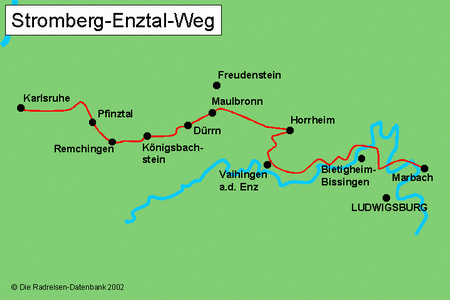 Stromberg-Enztal Radweg in Baden-Württemberg, Deutschland
