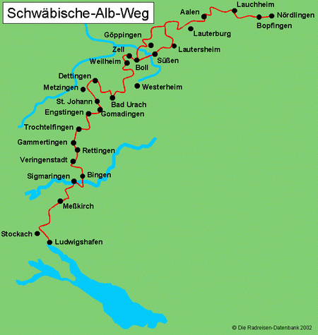 Schwäbische Alb Radweg in Baden-Württemberg, Deutschland