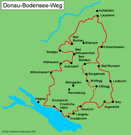 Donau-Bodensee Radweg in Baden-Württemberg, Deutschland