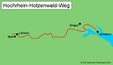 Hochrhein-Hotzenwald Weg in Baden-Württemberg, Deutschland