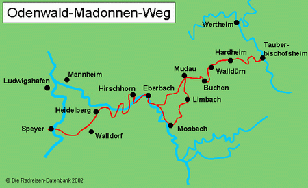 Odenwald-Madonnen Radweg in Baden-Württemberg, Deutschland