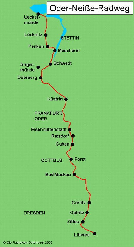 Oder-Neiße-Radweg in Mecklenburg-Vorpommern, Deutschland