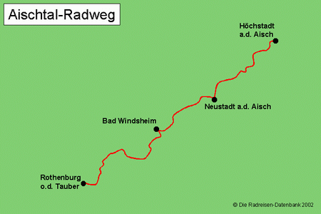 Aischtal-Radweg in Bayern, Deutschland