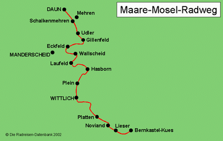 Maare-Mosel-Radweg in Rheinland-Pfalz, Deutschland