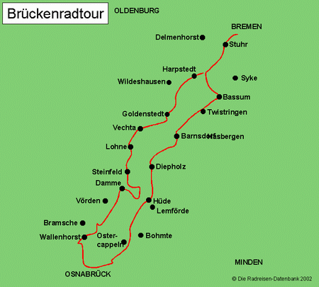 Brückenradweg Osnabrück <-> Bremen in Niedersachsen, Deutschland