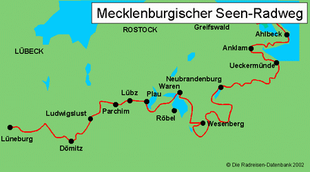Mecklenburgischer-Seen-Radweg in Niedersachsen, Deutschland