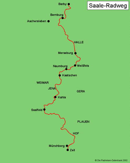 Saale-Radweg in Thüringen, Deutschland