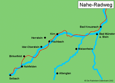 Nahe-Radweg in Rheinland-Pfalz, Deutschland