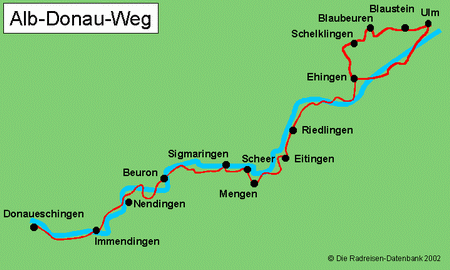 Donau-Alb-Rundweg in Baden-Württemberg, Deutschland
