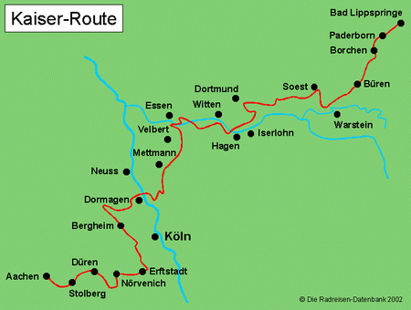 Kaiser-Route in Nordrhein-Westfalen, Deutschland