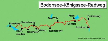 Bodensee-Königssee-Radweg in Baden-Württemberg, Deutschland