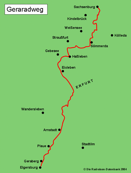 Gera-Radwanderweg in Thüringen, Deutschland