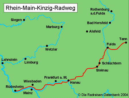 Rhein-Main-Kinzig Radweg - Hessischer Radfernweg R3 in Hessen, Deutschland