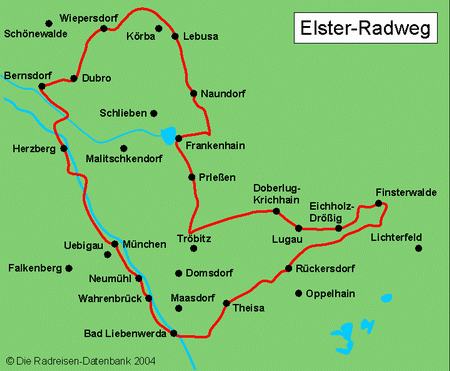 Elster-Radtour in Brandenburg, Deutschland